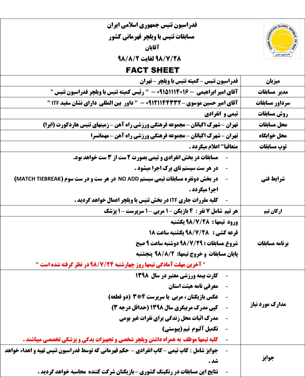 مسابقات تنیس با ویلچر قهرمانی کشور